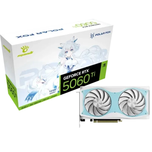 Manli Polar Fox GeForce RTX 5060 Ti OC 16GB GDDR7 Graphics Card